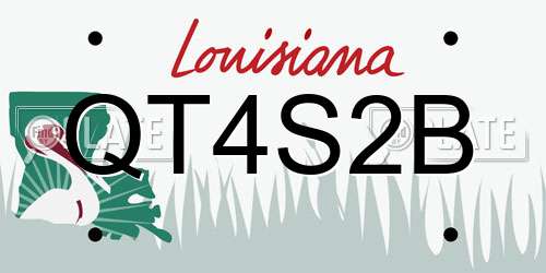QT4S2B Louisiana License Plate