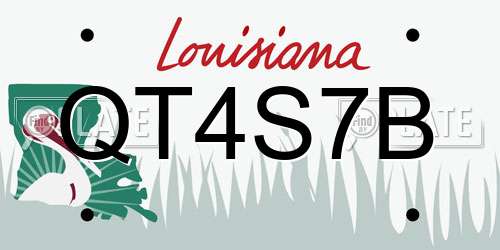 QT4S7B Louisiana License Plate