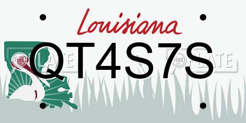 QT4S7S Louisiana License Plate