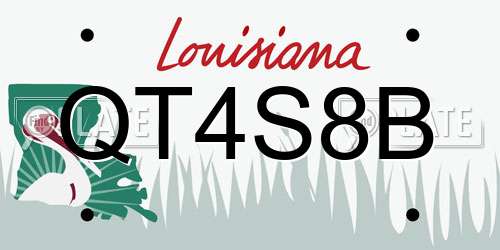 QT4S8B Louisiana License Plate