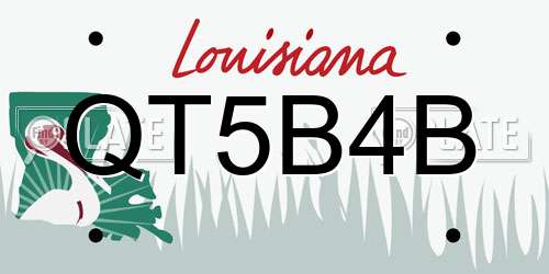 QT5B4B Louisiana License Plate