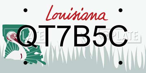 QT7B5C Louisiana License Plate