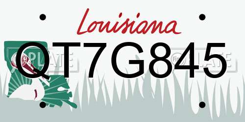QT7G845 Louisiana License Plate