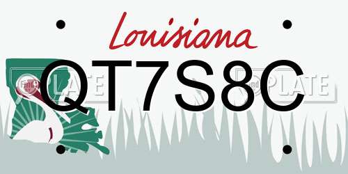 QT7S8C Louisiana License Plate