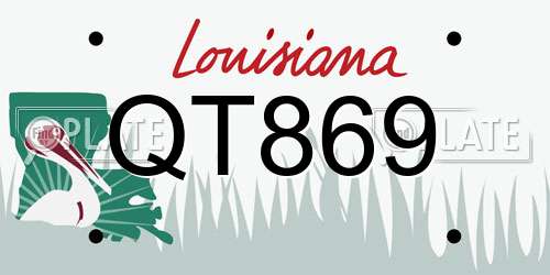 QT869 Louisiana License Plate