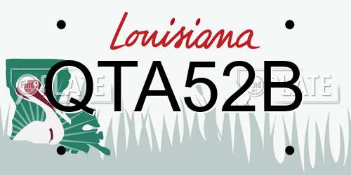QTA52B Louisiana License Plate