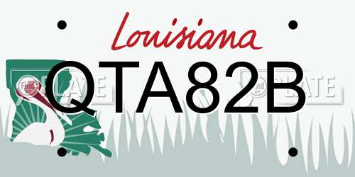 QTA82B Louisiana License Plate