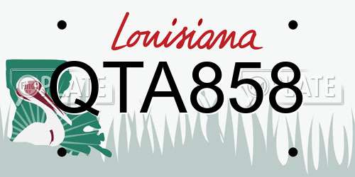 QTA858 Louisiana License Plate
