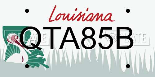 QTA85B Louisiana License Plate