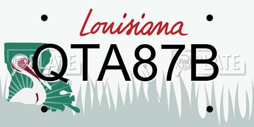 QTA87B Louisiana License Plate