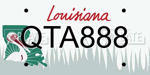QTA888 Louisiana License Plate