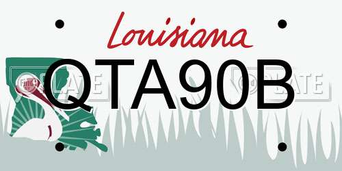 QTA90B Louisiana License Plate