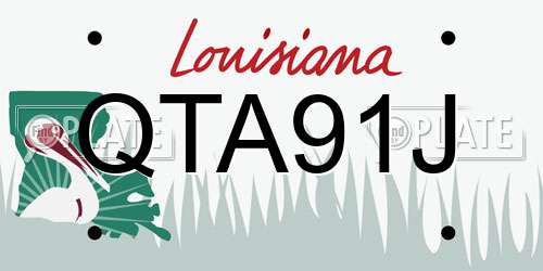 QTA91J Louisiana License Plate