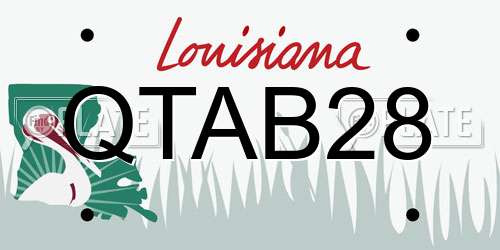 QTAB28 Louisiana License Plate