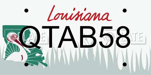 QTAB58 Louisiana License Plate