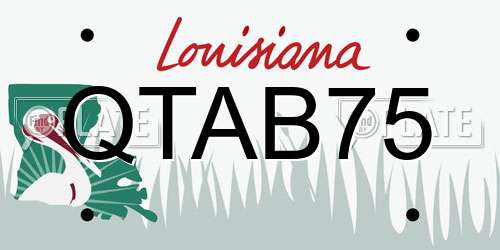 QTAB75 Louisiana License Plate