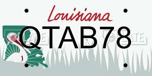 QTAB78 Louisiana License Plate