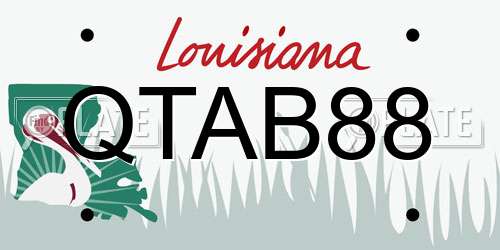 QTAB88 Louisiana License Plate