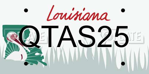 QTAS25 Louisiana License Plate