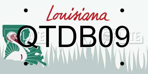 QTDB09 Louisiana License Plate