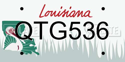 QTG536 Louisiana License Plate