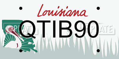 QTIB90 Louisiana License Plate