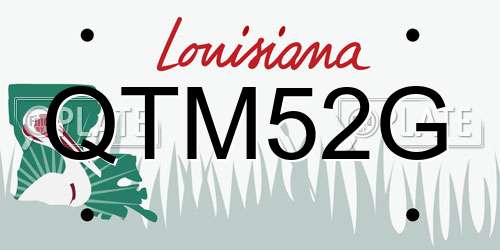 QTM52G Louisiana License Plate