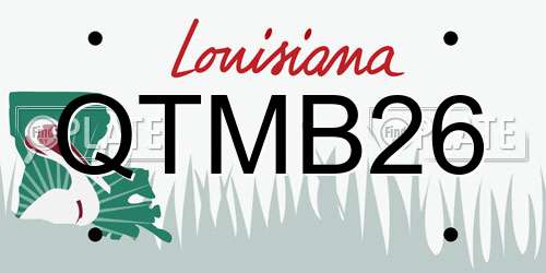 QTMB26 Louisiana License Plate