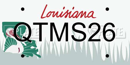 QTMS26 Louisiana License Plate