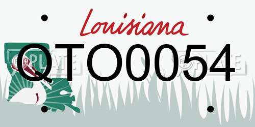 QTO0054 Louisiana License Plate
