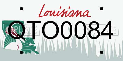 QTO0084 Louisiana License Plate