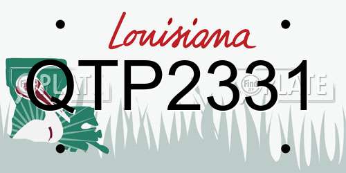 QTP2331 Louisiana License Plate