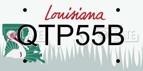 QTP55B Louisiana License Plate