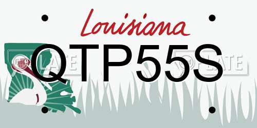 QTP55S Louisiana License Plate