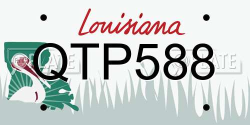 QTP588 Louisiana License Plate