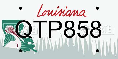 QTP858 Louisiana License Plate