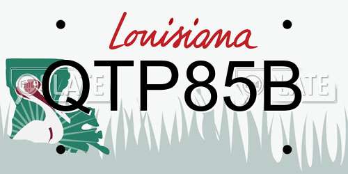 QTP85B Louisiana License Plate