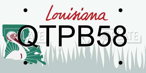 QTPB58 Louisiana License Plate