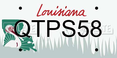 QTPS58 Louisiana License Plate