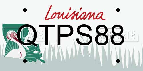 QTPS88 Louisiana License Plate