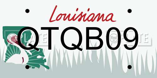 QTQB09 Louisiana License Plate