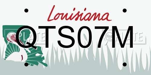 QTS07M Louisiana License Plate