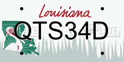 QTS34D Louisiana License Plate