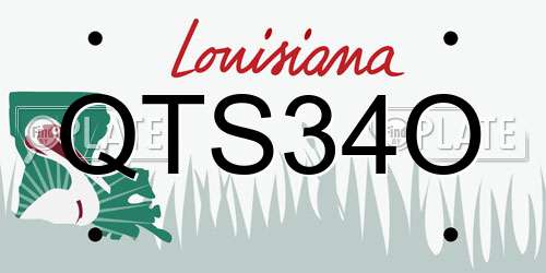 QTS34O Louisiana License Plate