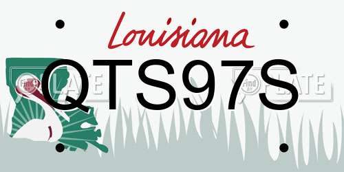 QTS97S Louisiana License Plate