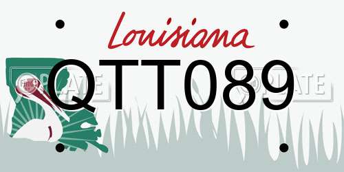 QTT089 Louisiana License Plate