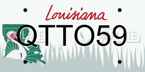 QTTO59 Louisiana License Plate