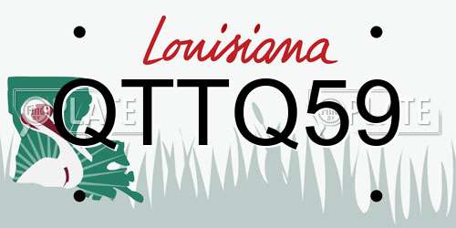QTTQ59 Louisiana License Plate