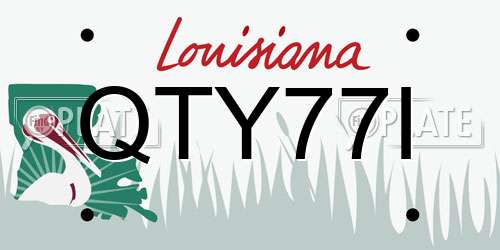 QTY77I Louisiana License Plate