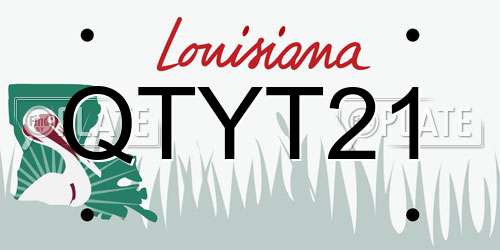 QTYT21 Louisiana License Plate